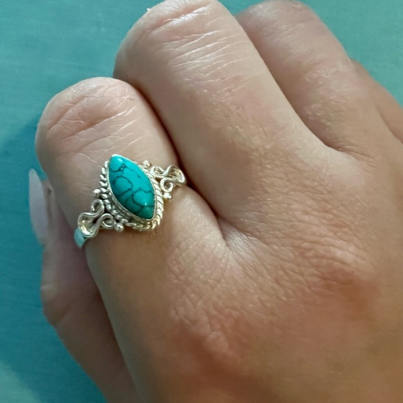 Turquoise 925 silver ring - Picture 3 of 6